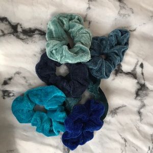 Hair Scrunchies shades of blue